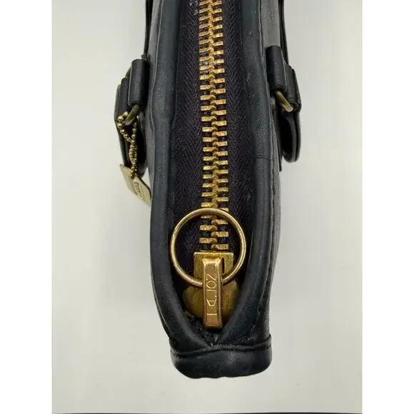 RARE NYC Vintage Coach Navy Slim Satchel Bonnie Cashin Era + Brass Tag - Picture 9 of 14